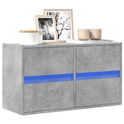 Mobile TV a Parete con Luci LED Grigio Cemento 80x31x45 cm 852288