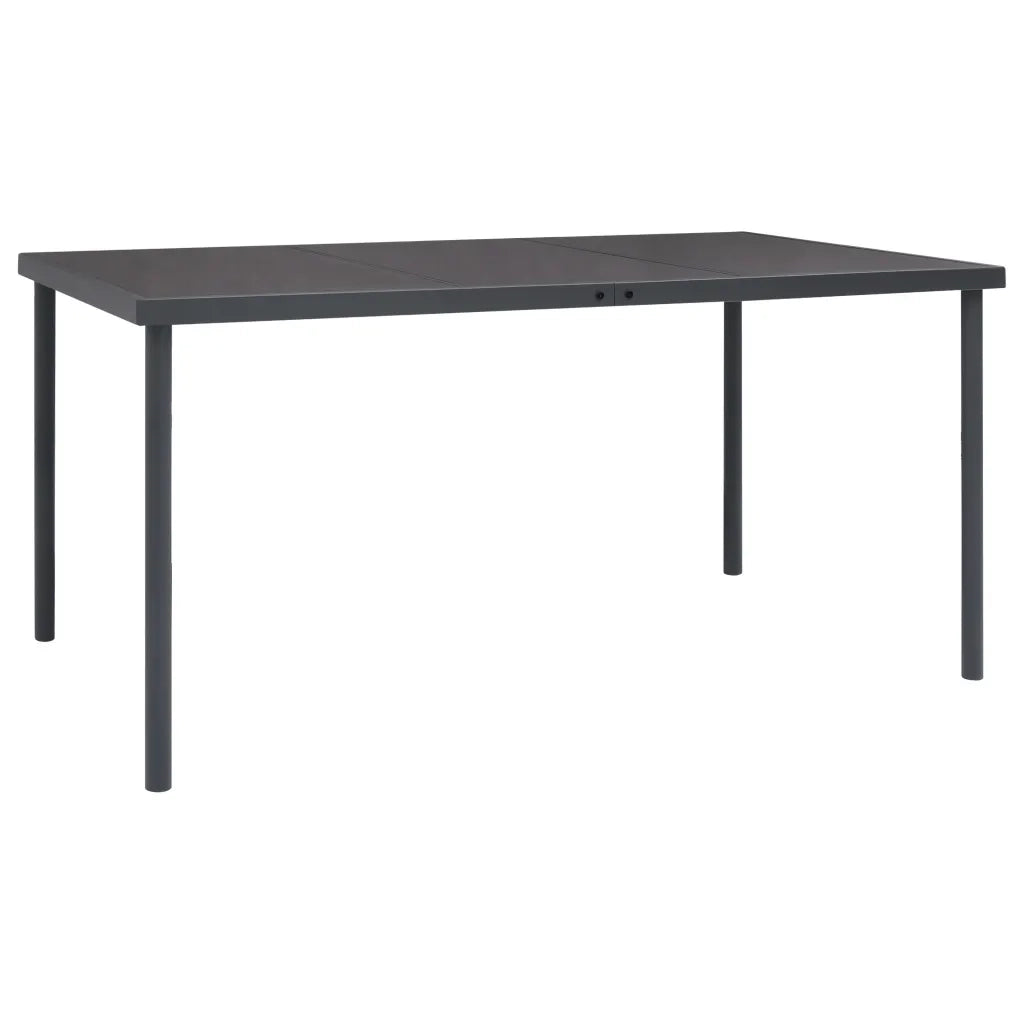 Tavolo da Pranzo per Esterni Antracite 150x90x74 cm in Acciaio cod mxl 34167