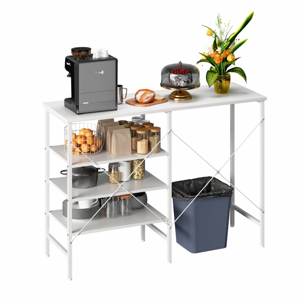 Tavolo organizer modulare in MDF e metallo bianco