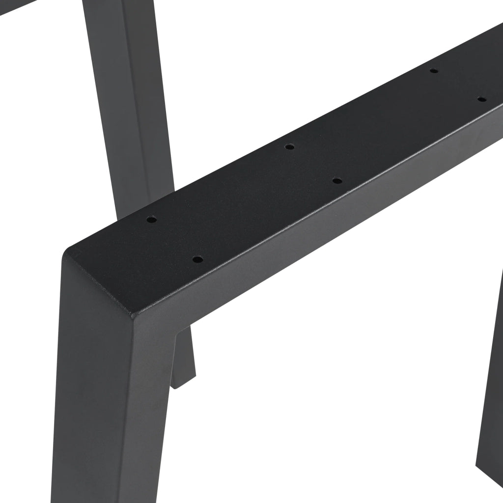 Set di 2 gambe per tavolo da arredamento moderno design originale 72 x 70 cm acciaio nero 03_0009670
