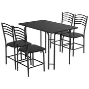 Set tavolo da pranzo 5 pezzi con gambe in metallo, Tavolo rettangolare da cucina e sedie per 4 persone 107x70x75cm-Tavoli e sedie da pranzo
