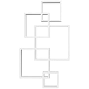 Libreria Moderna Sospesa con 5 Cubi Intrecciati 49,5x10,2x86 cm in Legno Bianco