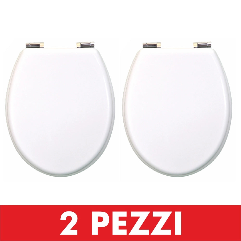 Kit 2 Copri Water Universli in Legno MDF Laccato Lucido Cerniere in Acciaio