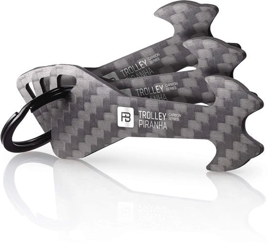 Trolley Piranha - Ontgrendeling per chip per trolley - Chiave magnetica per trolley - Chiave per trolley con chip - Rimovibile, nessun bloccaggio nel lettore moneta