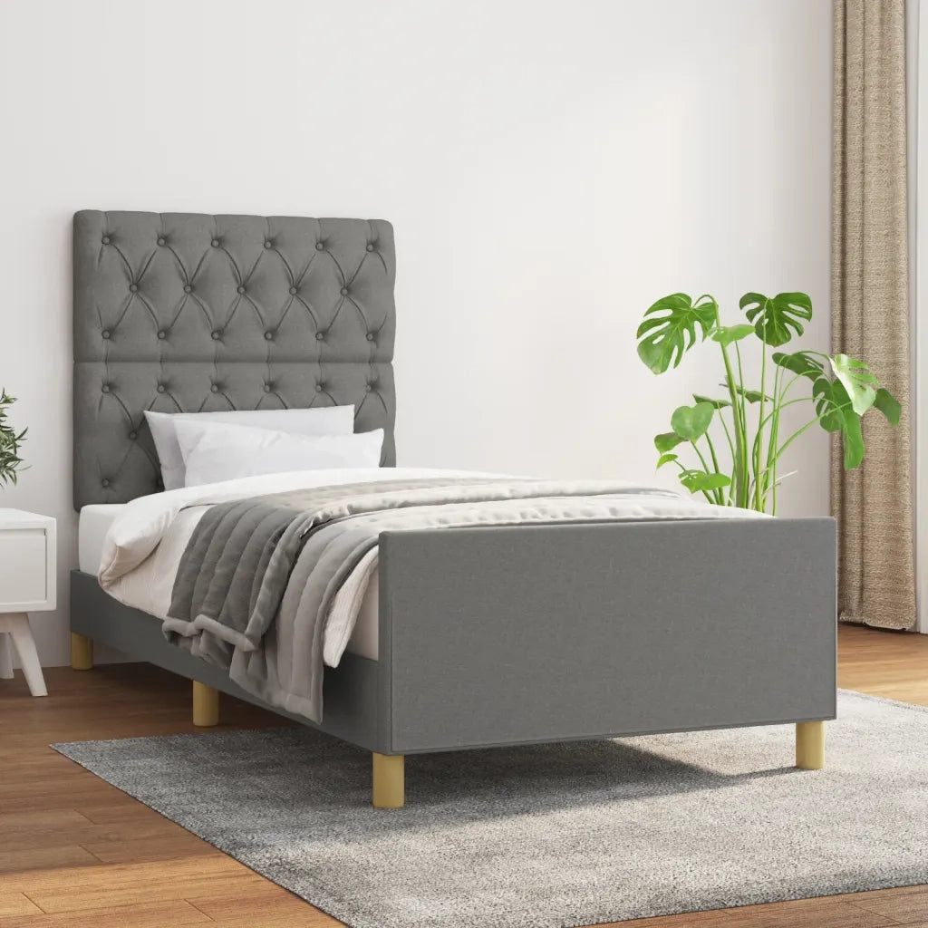 Giroletto senza Materasso Grigio Scuro 80x200 cm Tessuto 3125253
