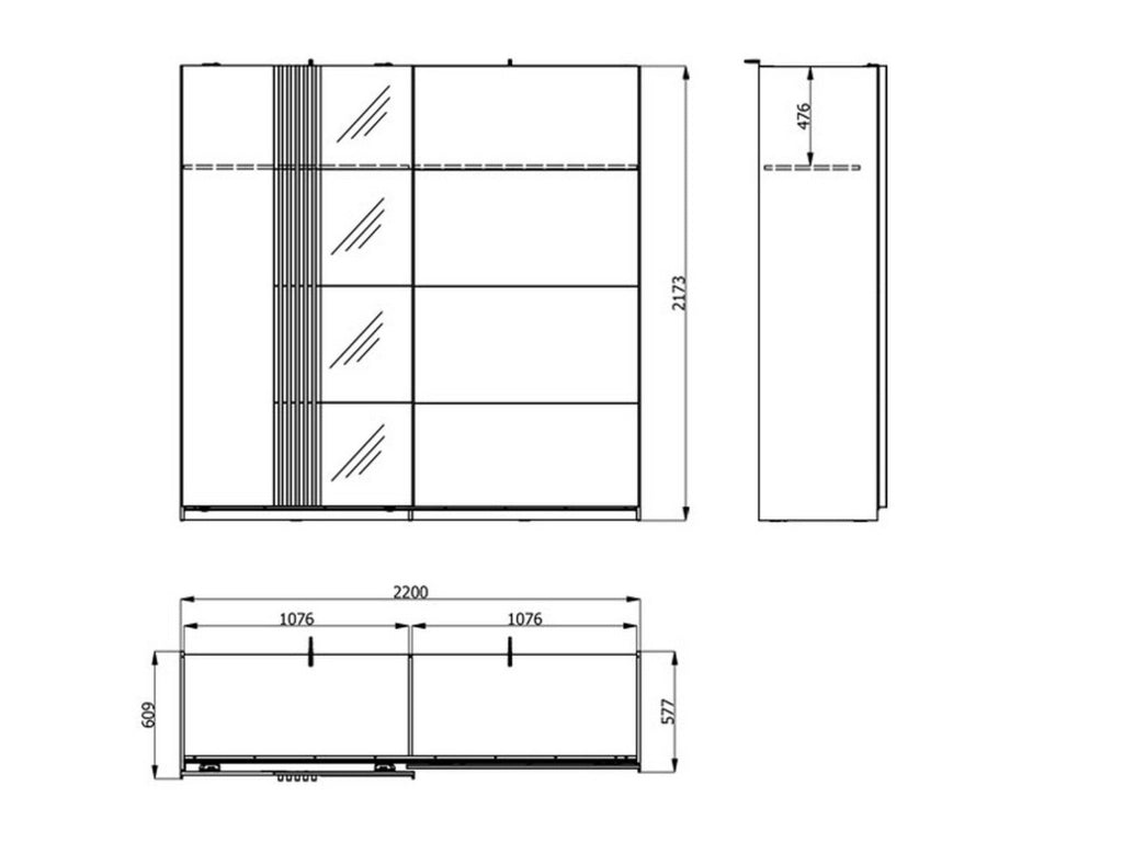 Armadio Camera da Letto Nucetto, Guardaroba Grande Appendiabiti, 220x217.5h cm Marrone Rovere Nodi