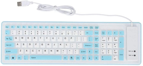 Tastiera Portatile Silicone Inflabile - Resistente Acqua e Lavorazione Leggera - USB e Tastiera Ripiegabile - Adatta per Laptop e Computer Portatili