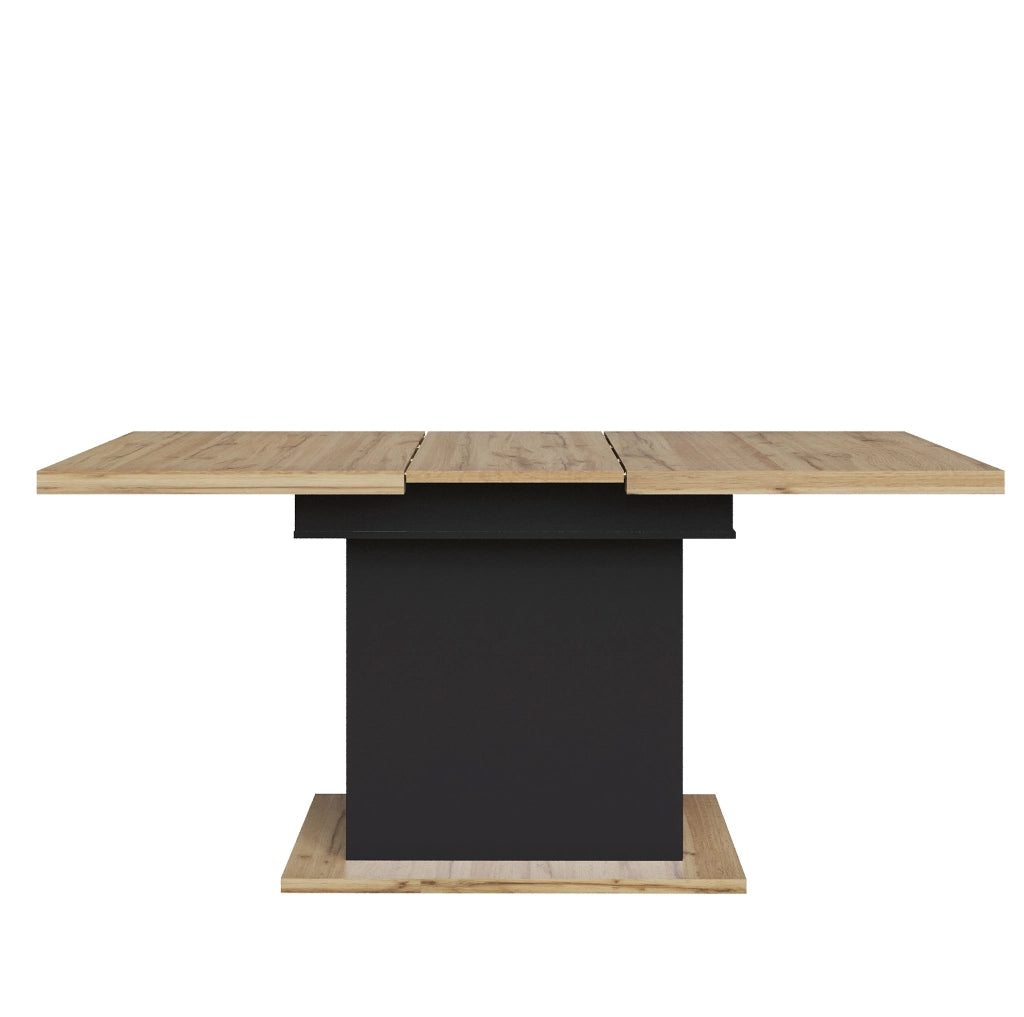 Tavolo da pranzo 110x80x75 cm estendibile con cassetti e vano con chiusura magnetica in MDF e metallo naturale
