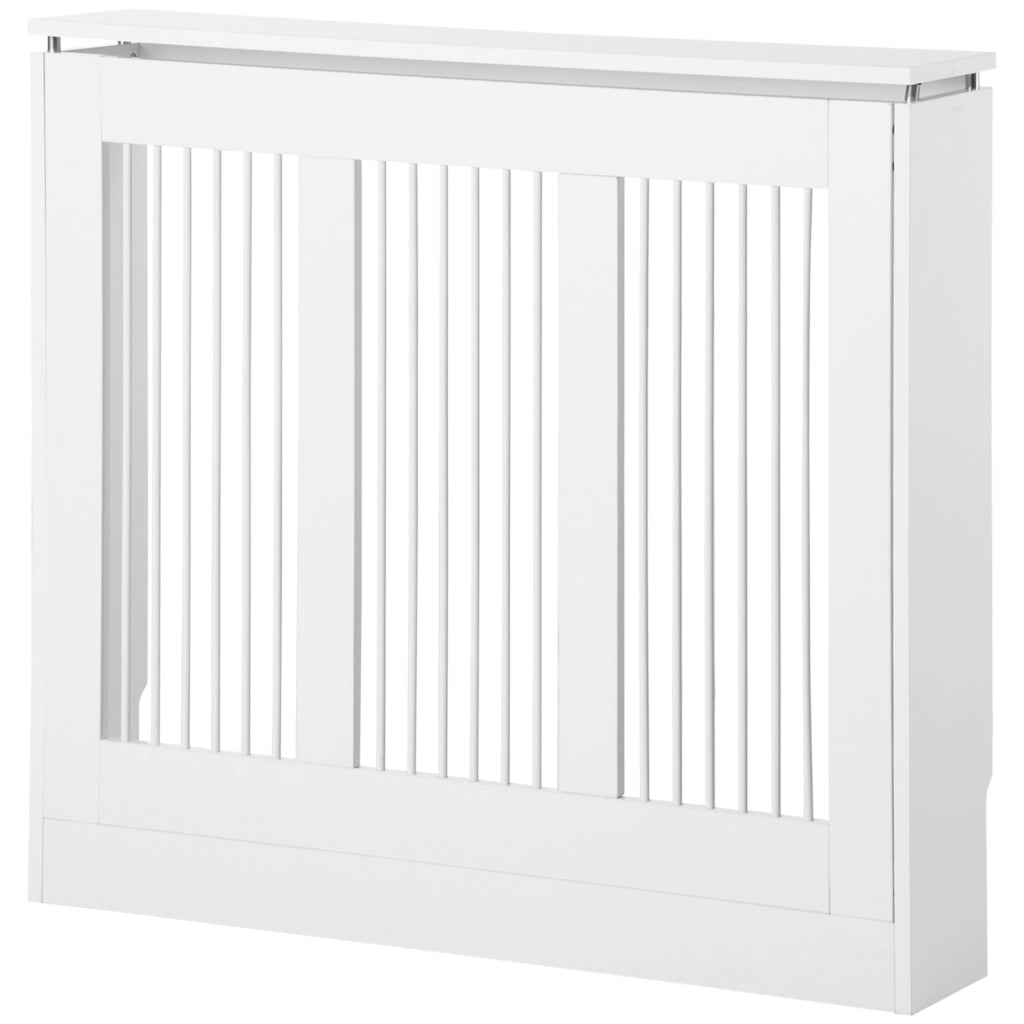 Copritermosifone a Doghe Moderno con Antiribaltamento ¨C zephmum ¨C MDF Acciaio 90x18x84cm Bianco