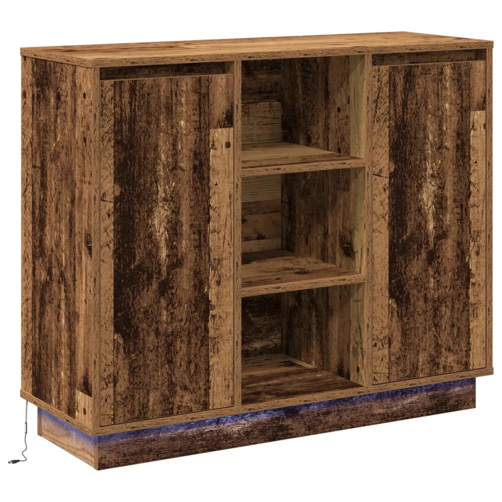 Credenza | Madia LED Legno vecchio 90 x 32 x 75 cm Legno multistrato