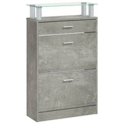 Scarpiera mobiletto portascarpe mobile per ingresso/corridoio/soggiorno 63 x 24 x 104 cm legno ingegnerizzato grigio 02_0021841