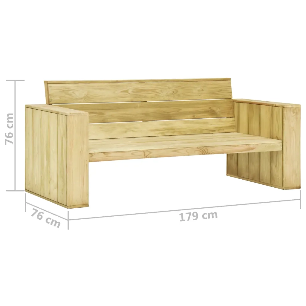 Panca Giardino e Cuscini Antracite 179cm Legno Pino Impregnato 3065756