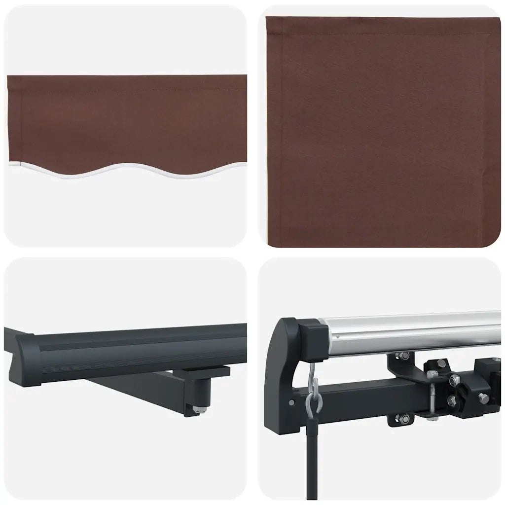 Tenda Sole Retrattile Manuale 500x300 cm Marrone 3310216