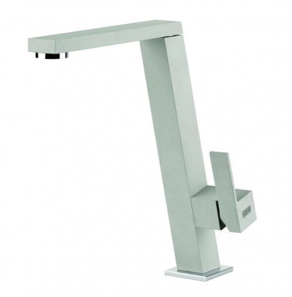 Elleci Blade MMKBLA79 - Miscelatore da cucina Mono Splitcomando, da incasso, Metaltek, canna girevole inclinata, 24,7 cm, Alluminio