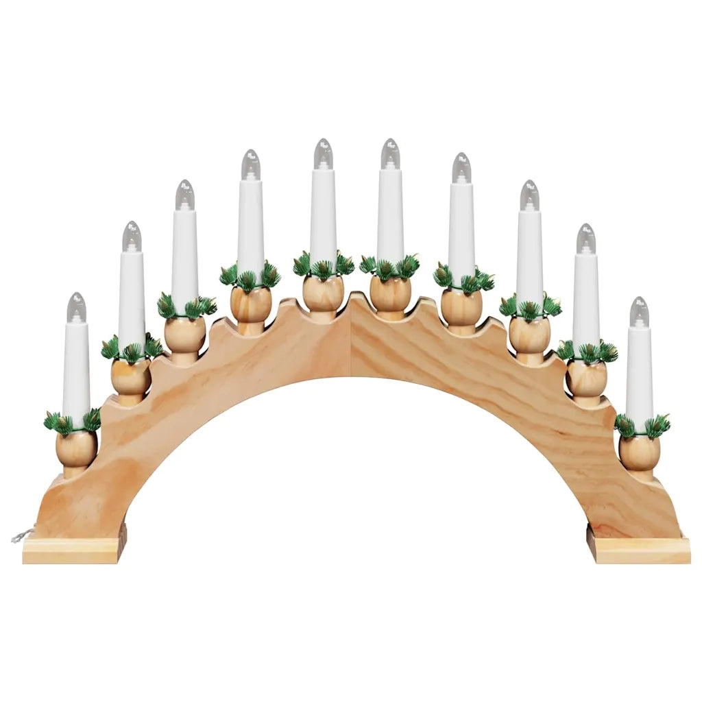 Arco di Candele di Natale con 10 Candele LED 3 pcs Marrone 42019708