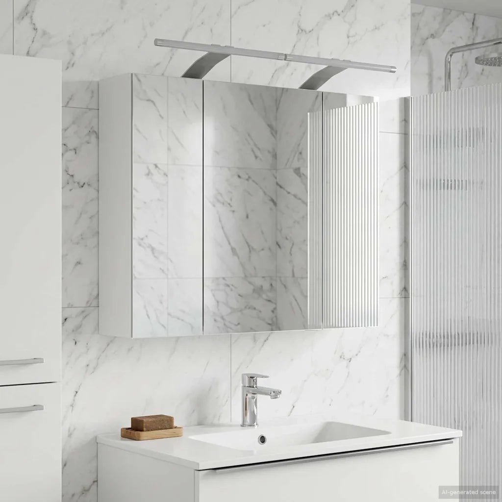 Mobiletto per specchio da bagno Bianco 60 x 14,5 x 50 cm