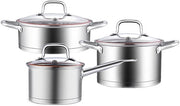 Set di pentola in acciaio inossidabile - 6 pezzi per cucina Adatto per induzione
