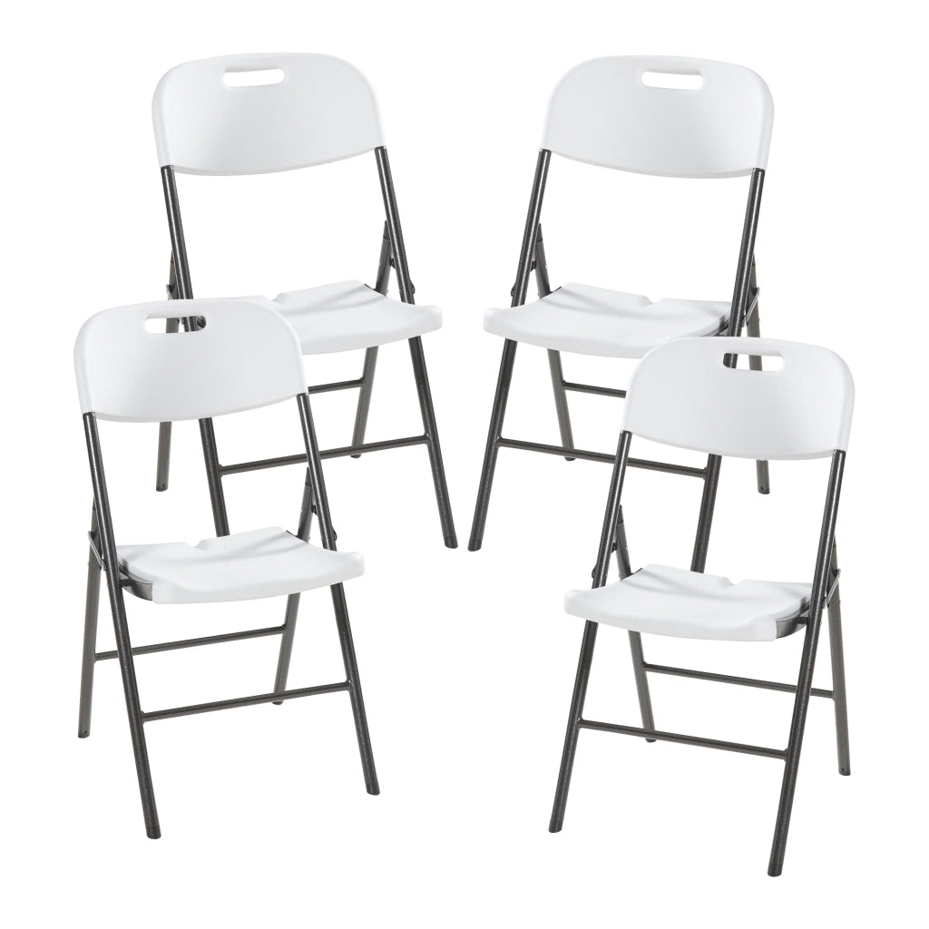Set di 4 sedie pieghevoli 87 x 46 x 53 cm bianche 03_0009843