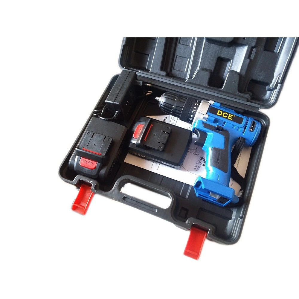 Trade Shop - Mini Trapano Avvitatore 21volt Doppia Batteria Caricabatteria Valigetta Luce Led -