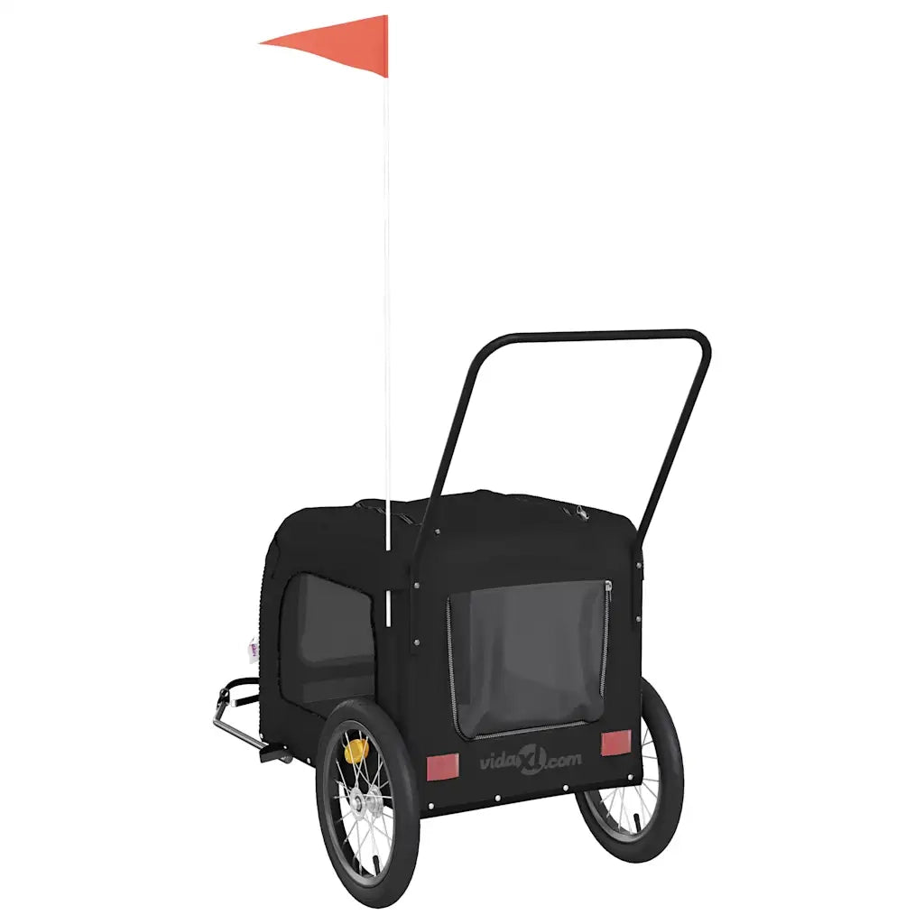 Rimorchio da Bici per Animali Nero Oxford e Ferro CFW4417641