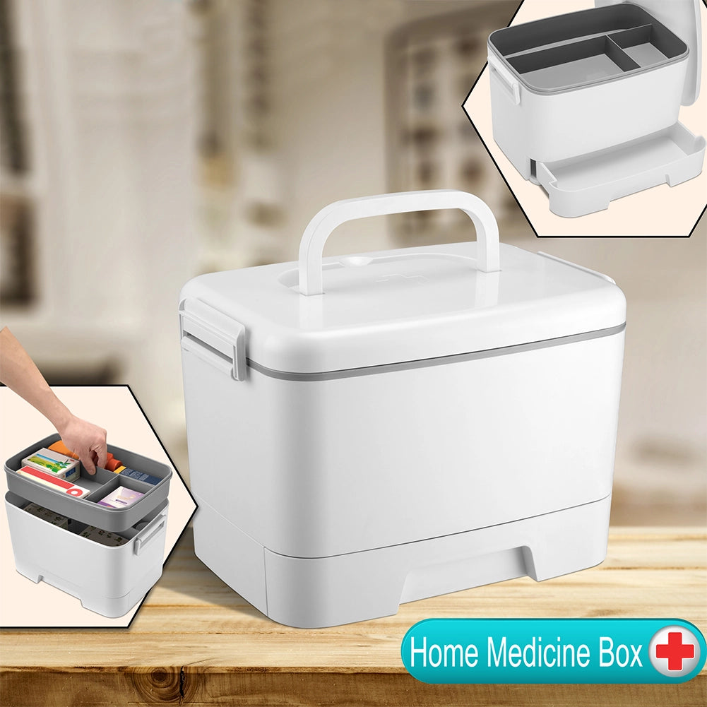 Organizer Scatola Medica per Medicinali Portaoggetti Portatile Pronto Soccorso