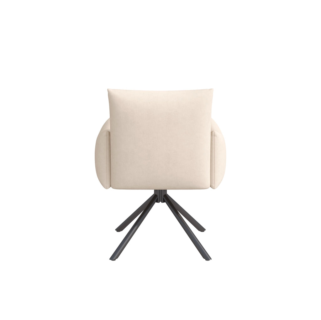 Set di 2 sedie da pranzo girevoli 360° in velluto beige con braccioli; 61;98 x 54;99 x 53;34 cm