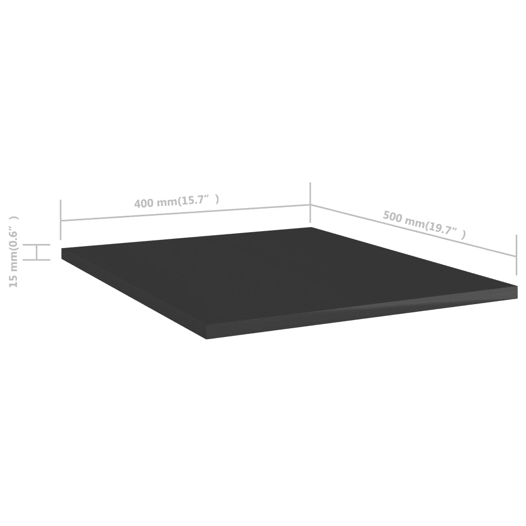 Ripiani per Libreria 8pz Nero Lucido 40x50x1,5cm Multistrato 805199