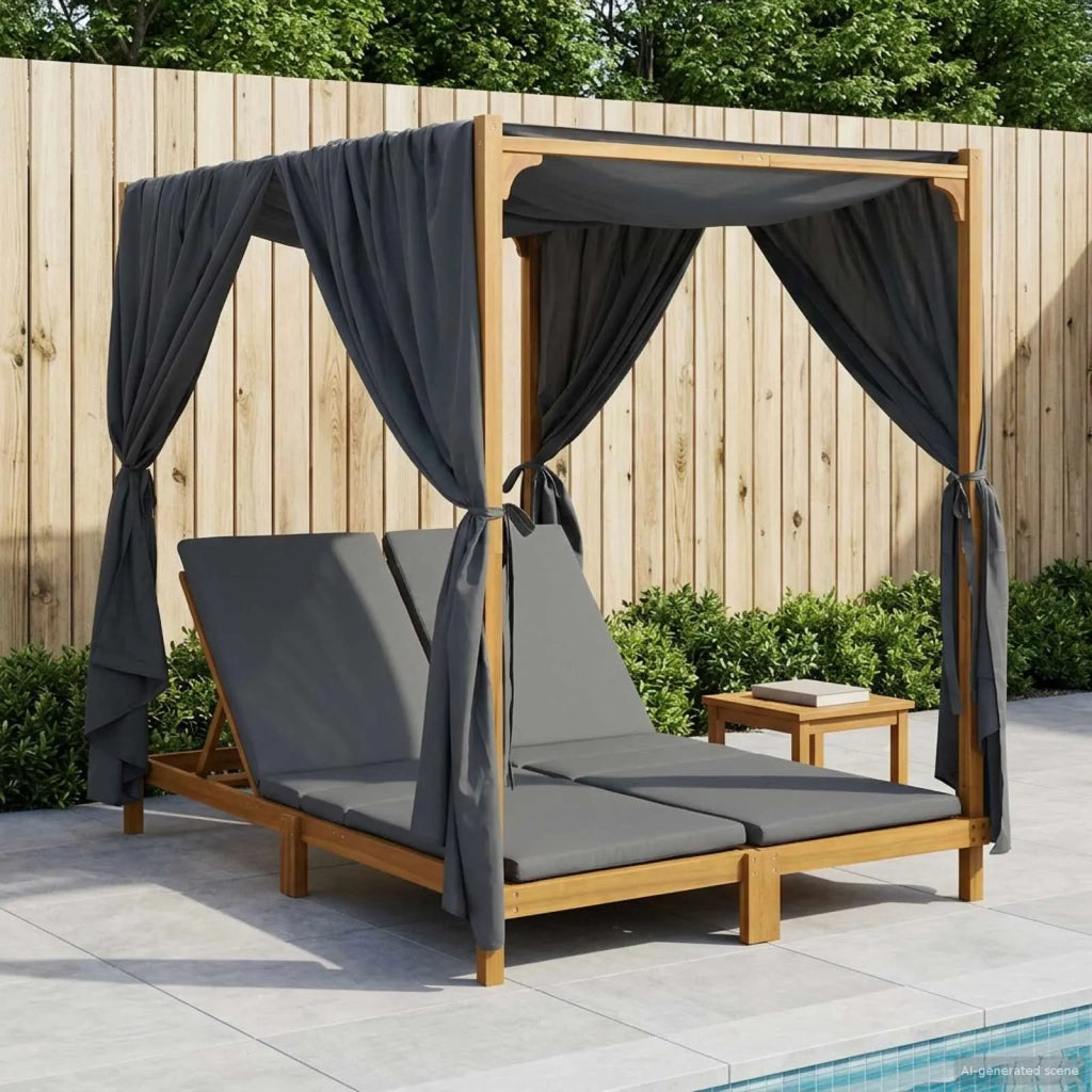 Dondolo a doppio posto con tenda e tende Grigio Scuro 3407795