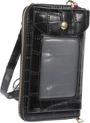 Borsa da spalla multifunzionale per donna con tasca per cellulare mini portatile (nero)