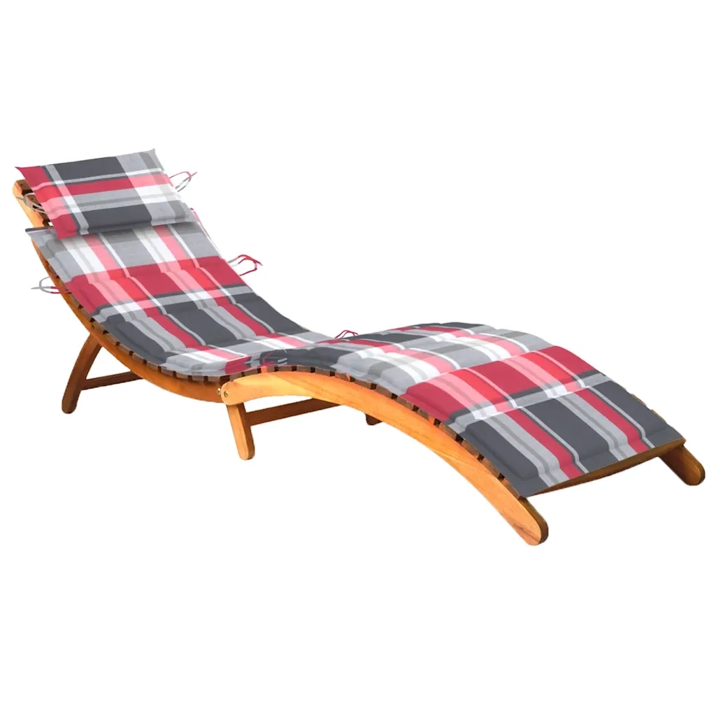 Lettino Prendisole da Giardino con Cuscino Massello di Acacia cod mxl 72066