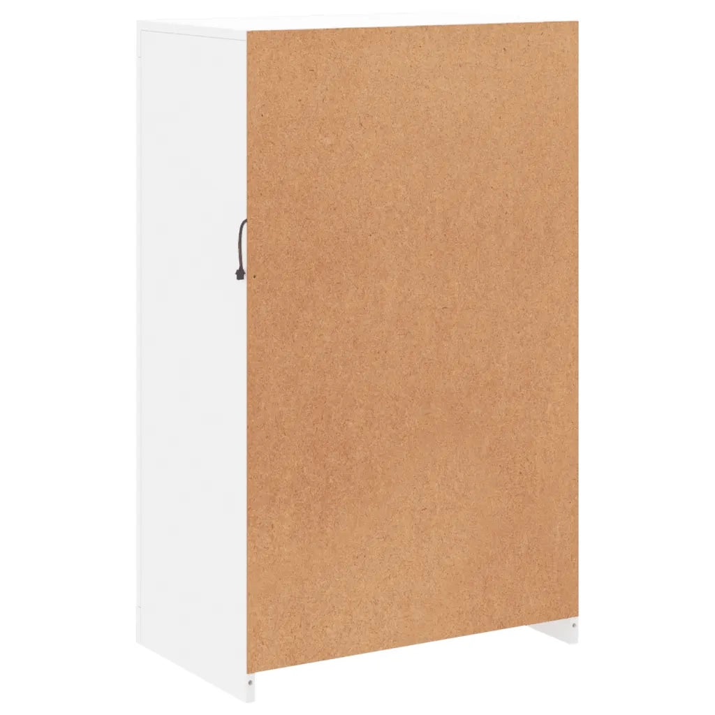 Mobiletto laterale contemporaneo con illuminazione a LED pratico contenitore 60,5 x 37 x 100 cm legno bianco 02_0049356
