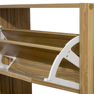 Scarpiera 3 ante 63x115x24 cm in Legno Melaminico Naturale