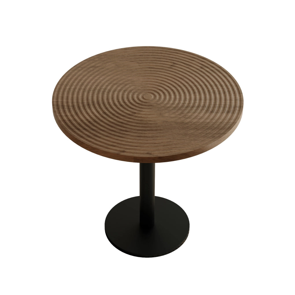 Tavolo rotondo Tulip 80 cm in MDF e metallo effetto legno
