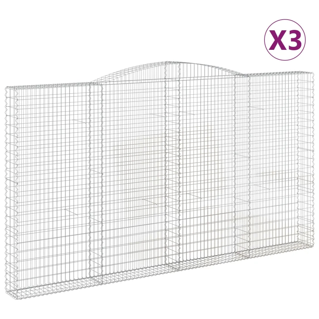 Cesti Gabbioni ad Arco 3 pz 400x30x220/240 cm Ferro Zincato 3146945