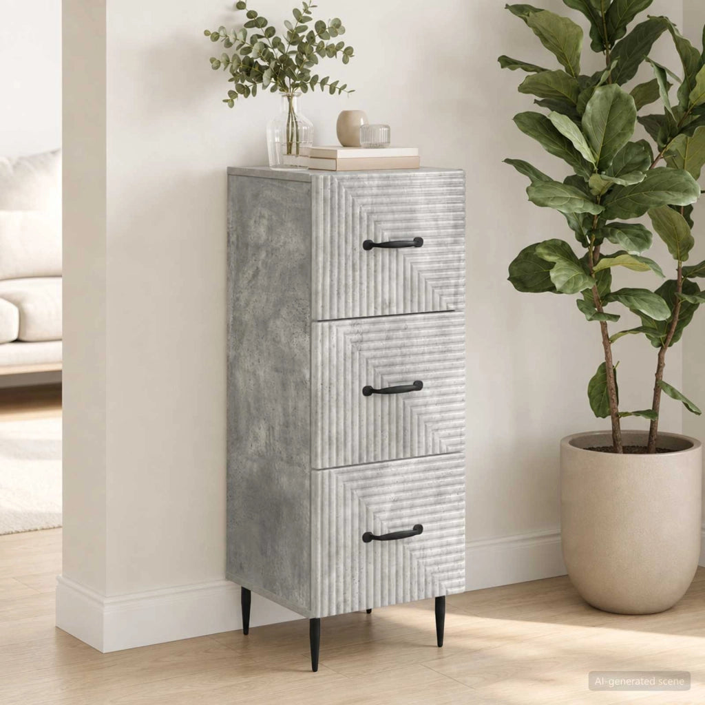 Mobile con Cassetti Grigio Cemento 33 x 34,5 x 89,5 cm 894848