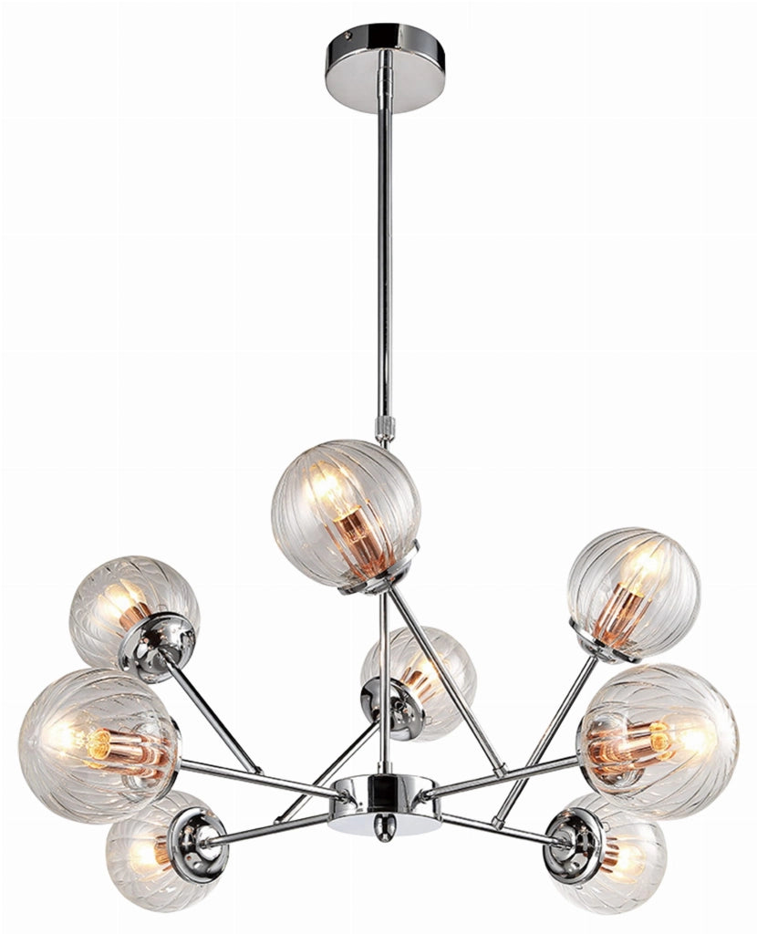 Lampadario Candellux Best 38-67289 cromo 8xE14 vetro