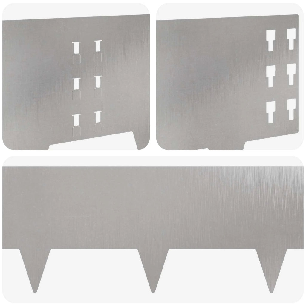 Bordura per Prato 10 pcs 100 x 25 cm Acciaio Argento 8008614