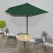 Ombrellone da Balcone Palo in Alluminio Verde 270x144 cm a Metà 44588