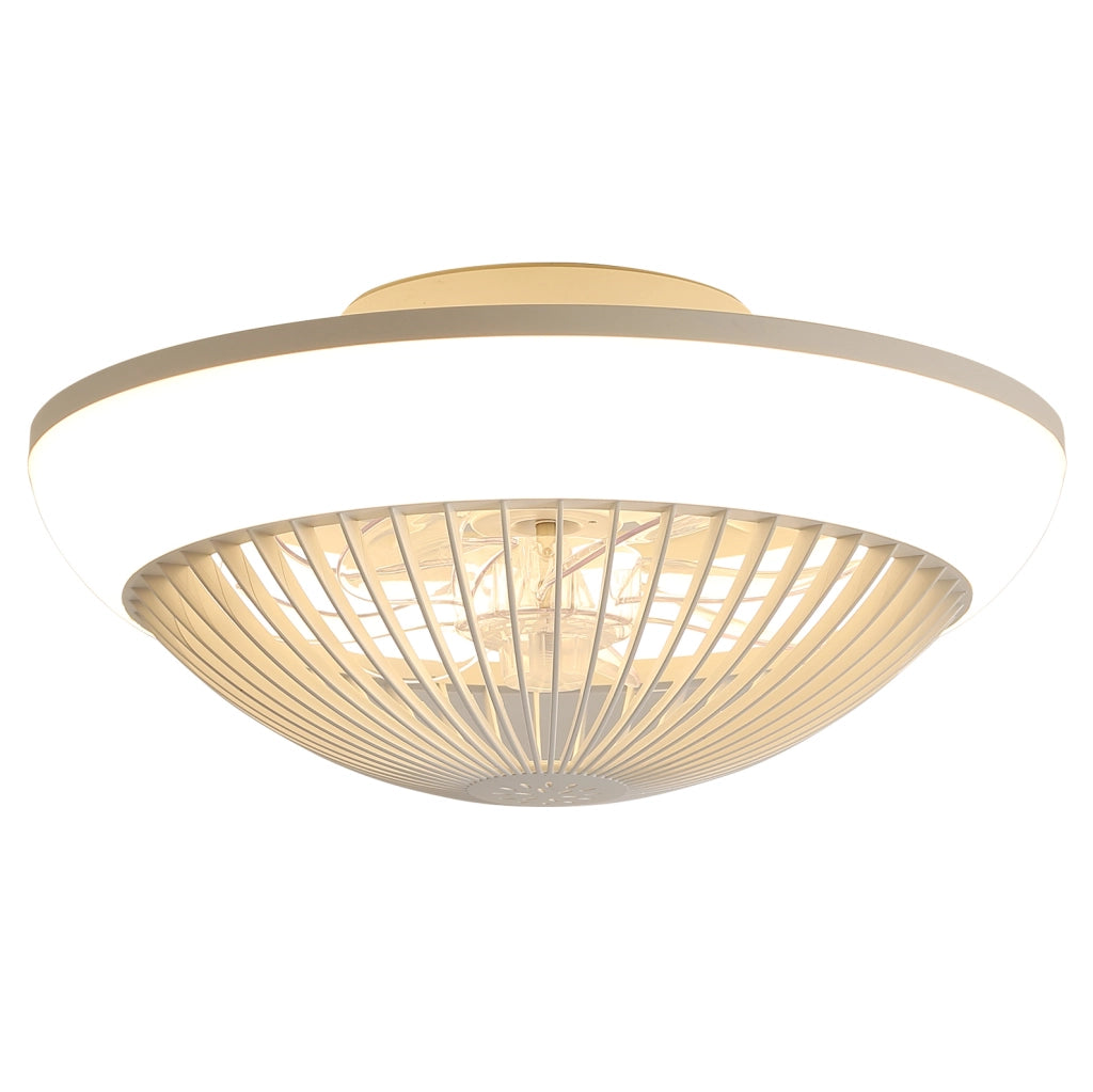 Ventilatore da soffitto 38 cm con luce LED RGB dimmerabile e telecomando, pale trasparenti ABS, silenzioso, timer integrato