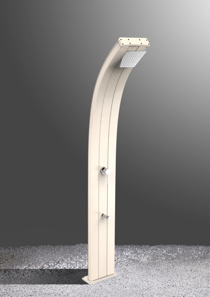 Doccia Solare da Esterno Giardino 40L Miscelatore e Lavapiedi Arkema Dada Fascia Inox Viola