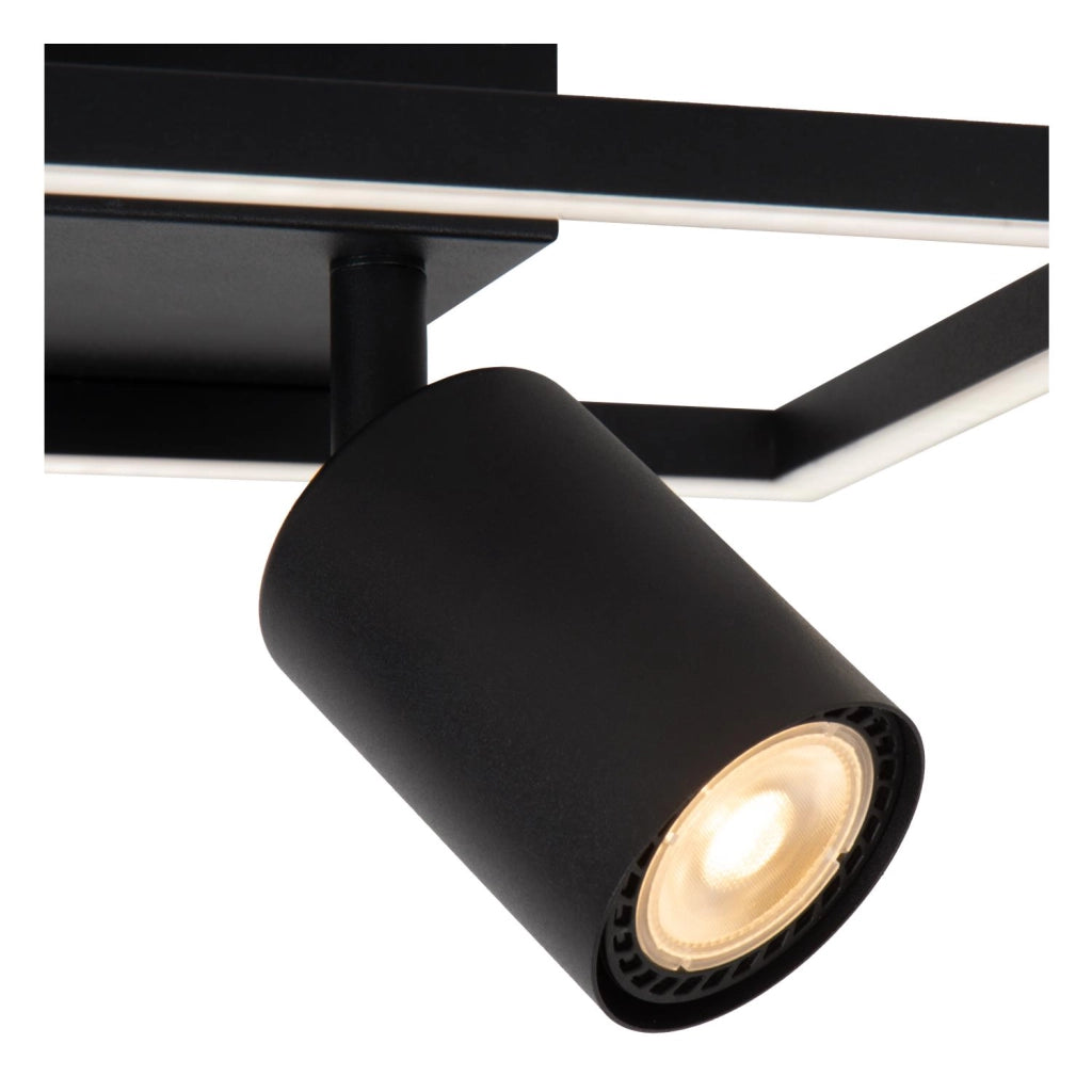 Plafoniera nera geometrica 2xGU10 + LED Lucide ARIANNE