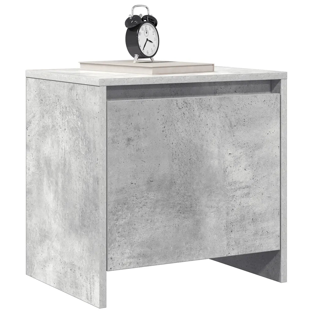 Comodino Grigio Cemento 45x34x44,5 cm in Truciolato