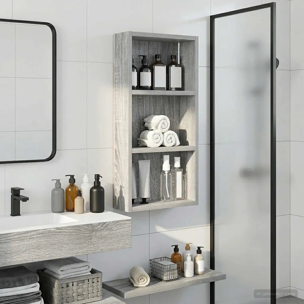Armadio da bagno a muro Sonoma grigia 30 x 10 x 60,5 cm 889324
