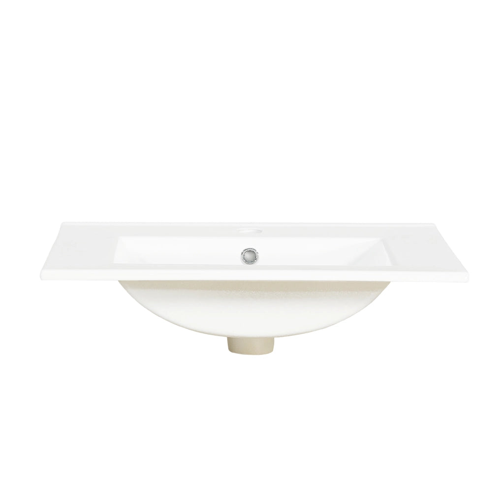 Mobile Sottolavabo 61x47x89 cm Effetto Legno con 2 Ante in Rattan e Ripiani Interni