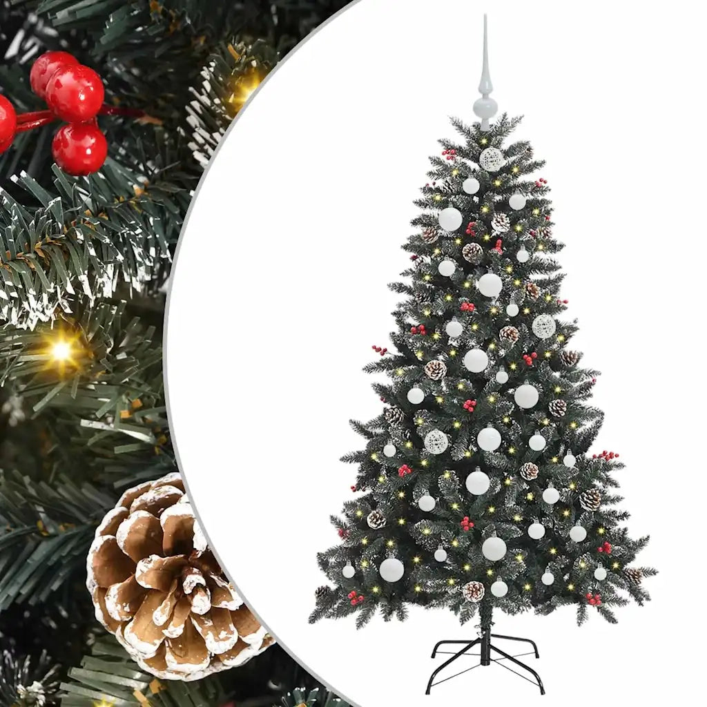 Albero di Natale artificiale con 150 LED Verde 150 cm 3395871