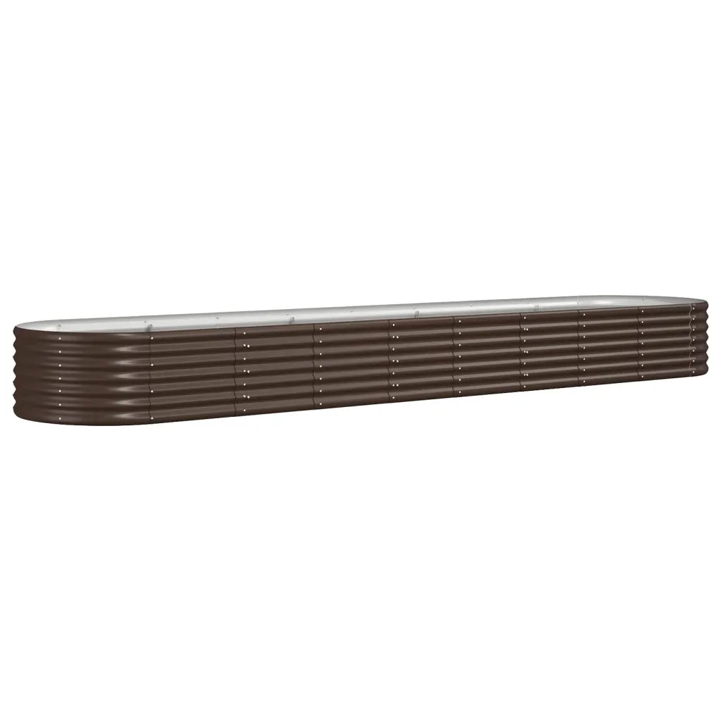 Letto Giardino Acciaio Zincato 368x80x36cm Marrone 318930