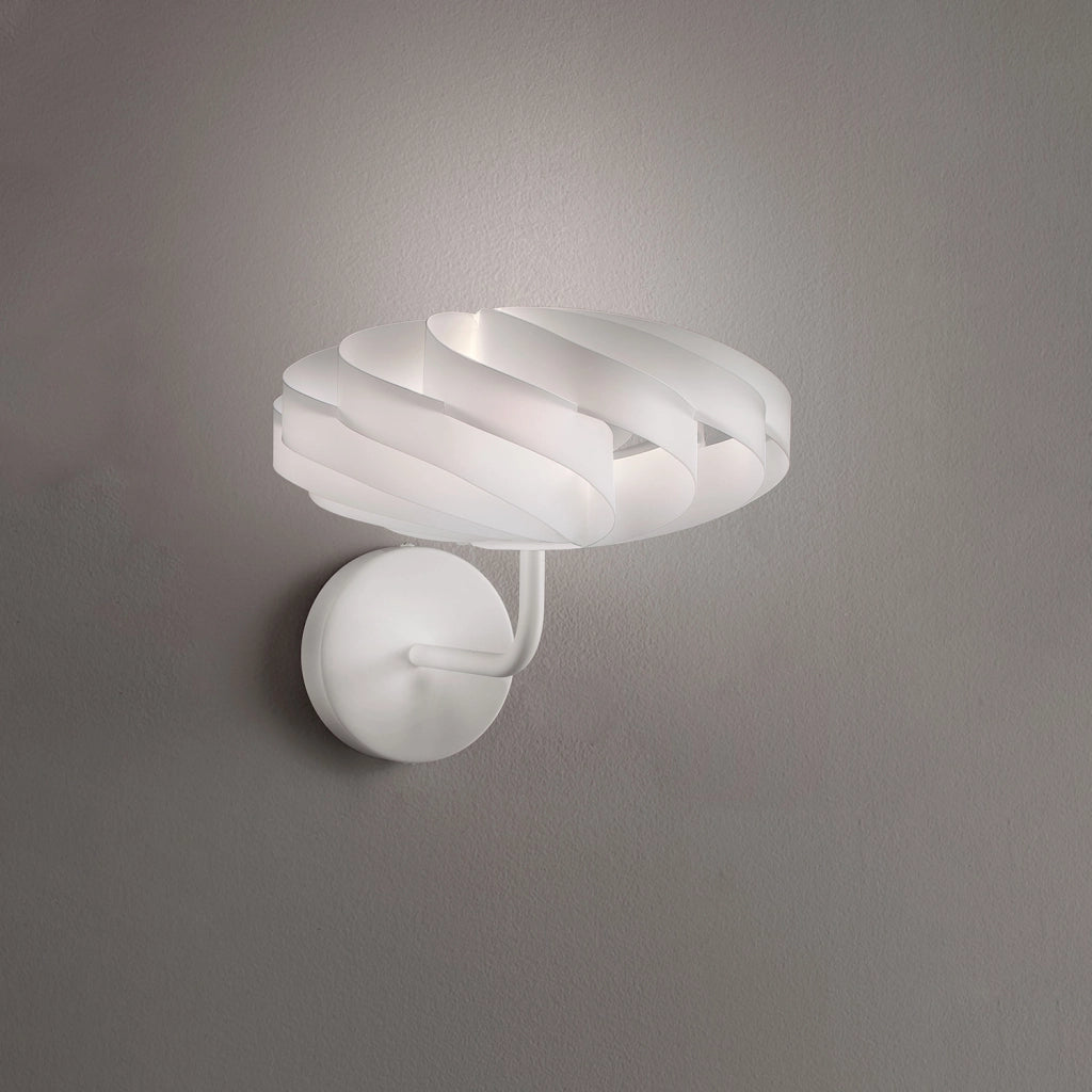 Applique Moderna Flat Polilux ® Bianco E Metallo 1 Luce E14