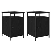 Set di 2 Comodini | Armadio da Notte | Mobiletto da notte Rovere Nero 40 x 42 x 60cm
