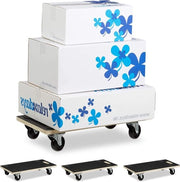 Carrello con freno per mobili - 400 kg di capacità di carico - Superficie antiscivente - 115 x 58 x 30 cm - Nero