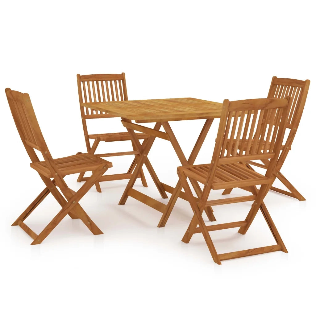 Set da Pranzo da Giardino 5 pz Pieghevole in Massello di Acacia cod mxl 45009